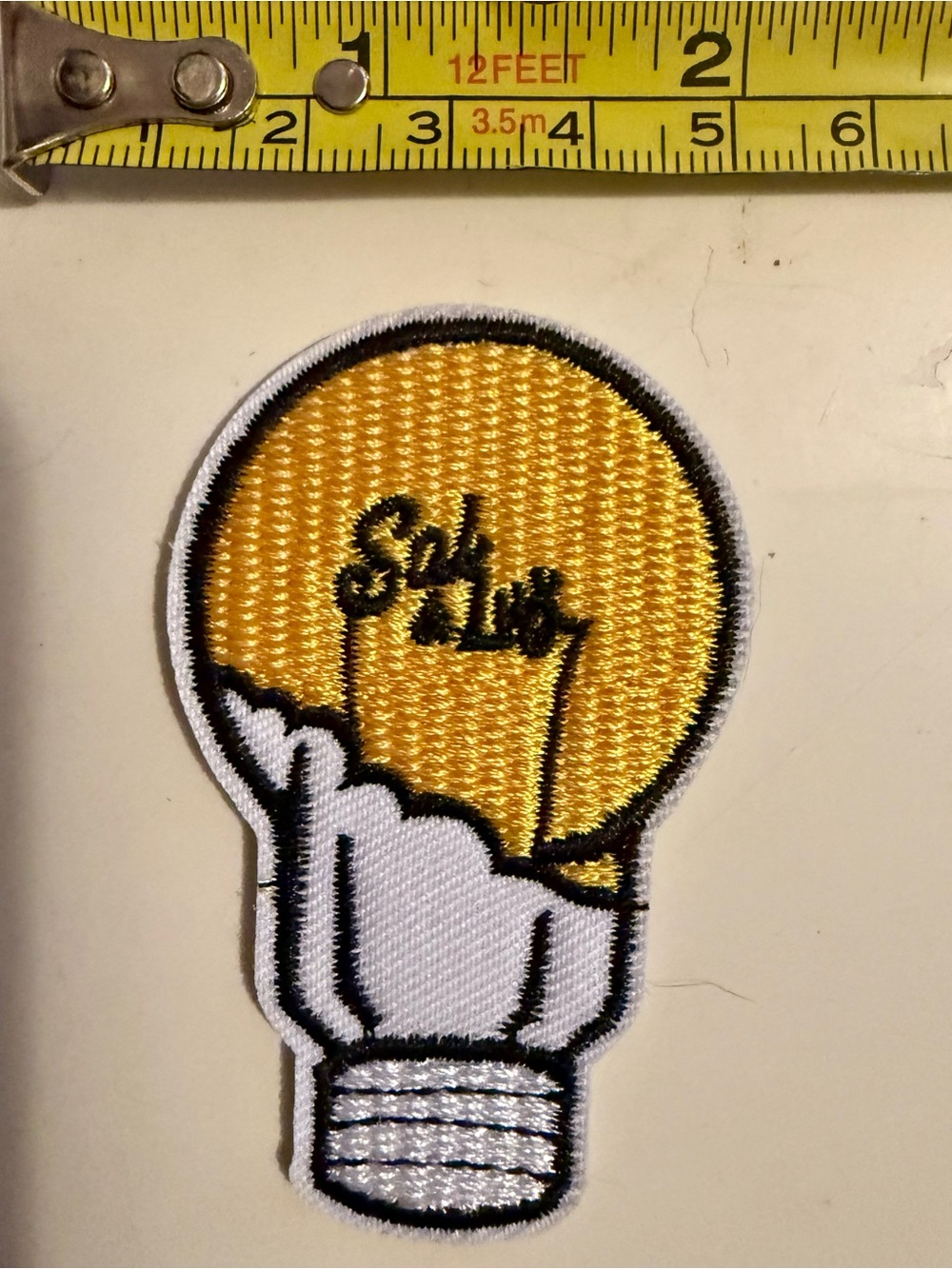 Yellow Lightbulb Embroidered Home Art Patch